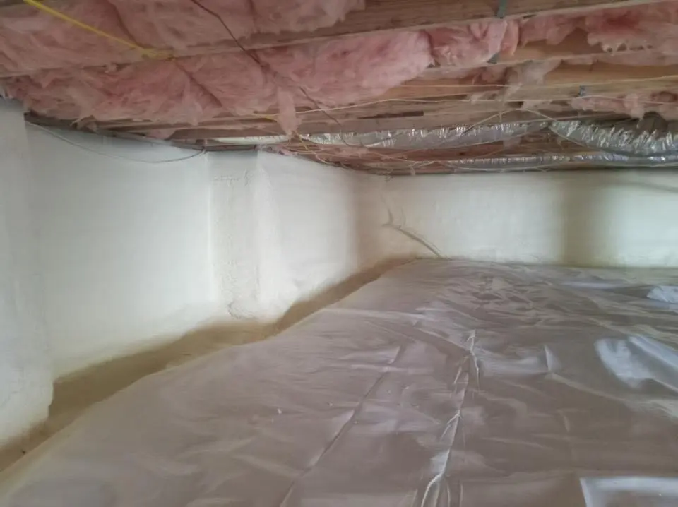 Crawl space encapsulation with closed-cell spray foam for Attic Insulation in Osprey